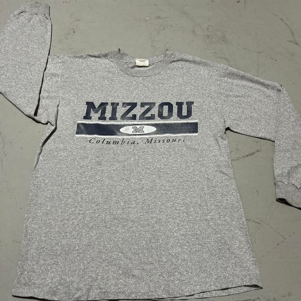 **Vintage Grey Long Sleeve Mizzou Shirt**